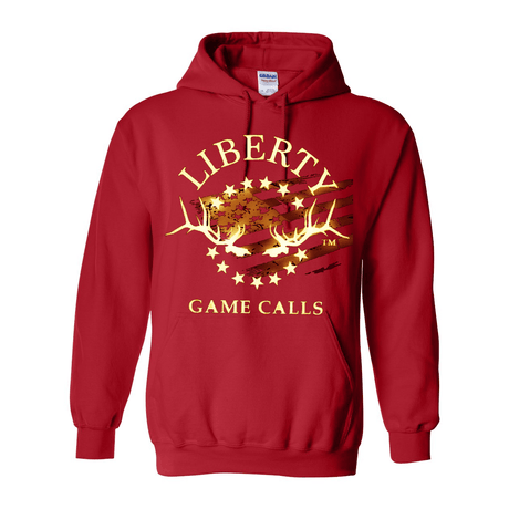 Hooded Sweatshirt: Fade-Out Logo - Liberty Game Calls 