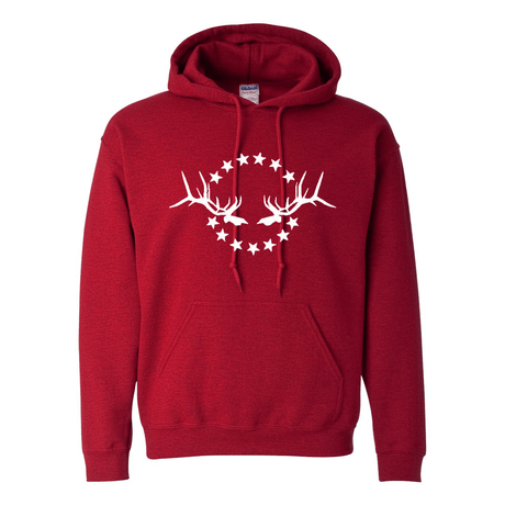 Hooded Sweatshirt: White Logo - Liberty Game Calls 