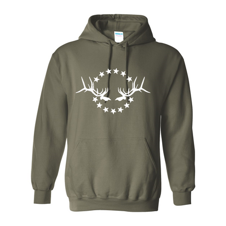 Hooded Sweatshirt: White Logo - Liberty Game Calls 