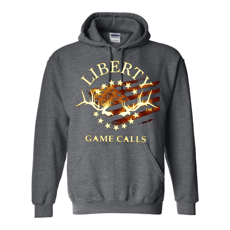 Hooded Sweatshirt: Fade-Out Logo - Liberty Game Calls 