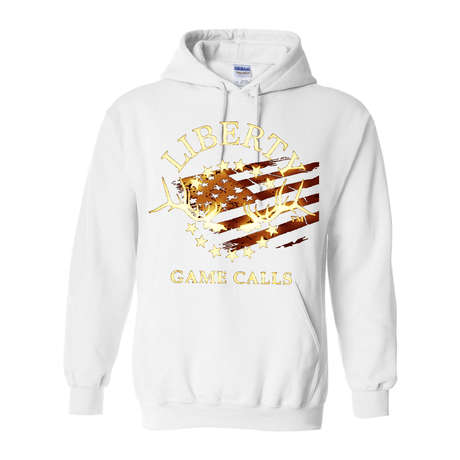 Hooded Sweatshirt: Fade-Out Logo - Liberty Game Calls 