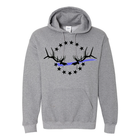 Hoodie Thin Blue Line Simple Black Logo - Liberty Game Calls 