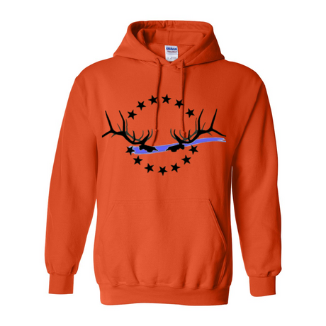 Hoodie Thin Blue Line Simple Black Logo - Liberty Game Calls 