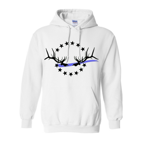 Hoodie Thin Blue Line Simple Black Logo - Liberty Game Calls 