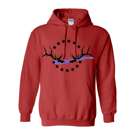 Hoodie Thin Blue Line Simple Black Logo - Liberty Game Calls 